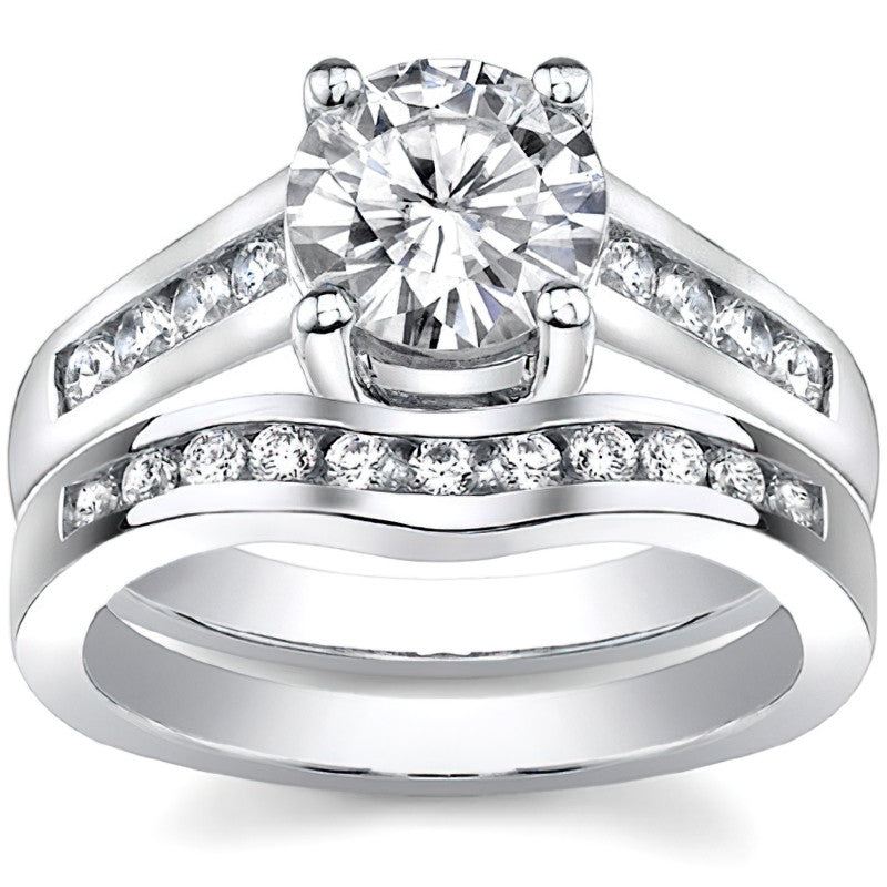 Channel Trellis Moissanite Engagement Ring