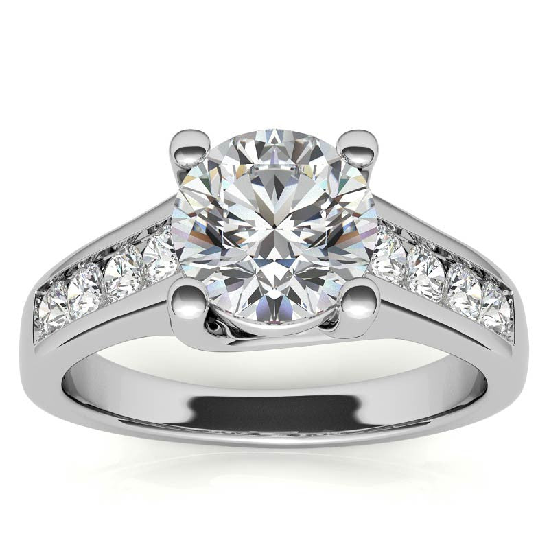 Channel Trellis Moissanite Engagement Ring