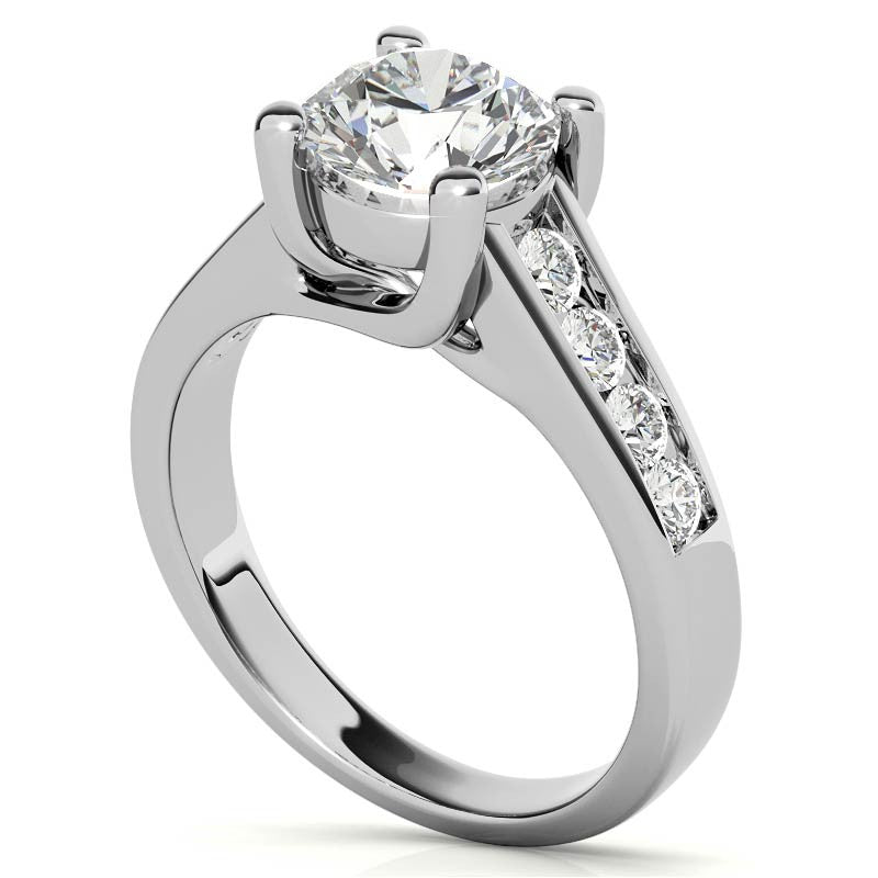Channel Trellis Moissanite Engagement Ring