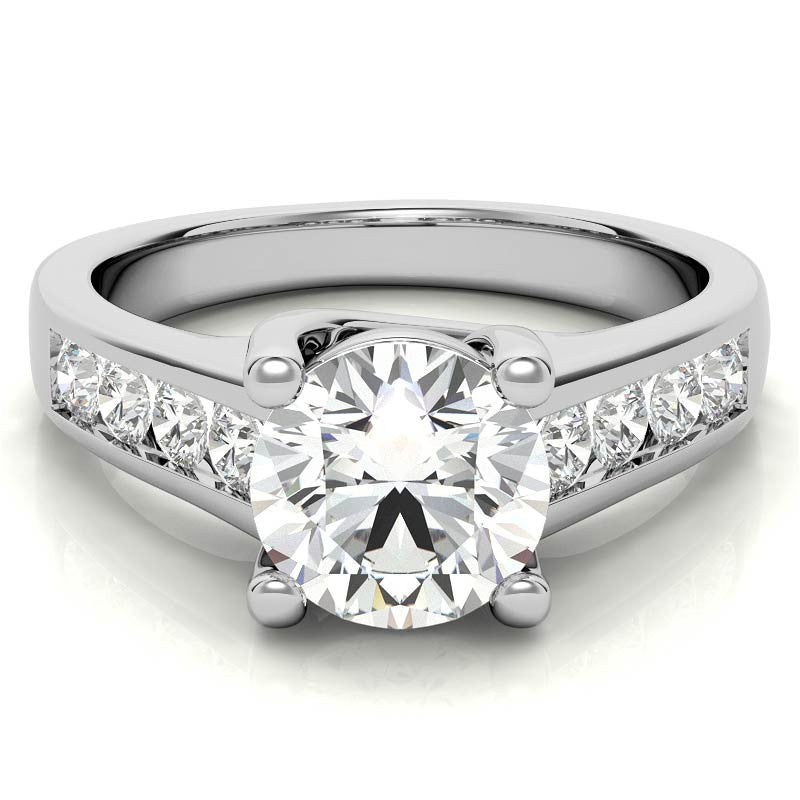 Channel Trellis Moissanite Engagement Ring