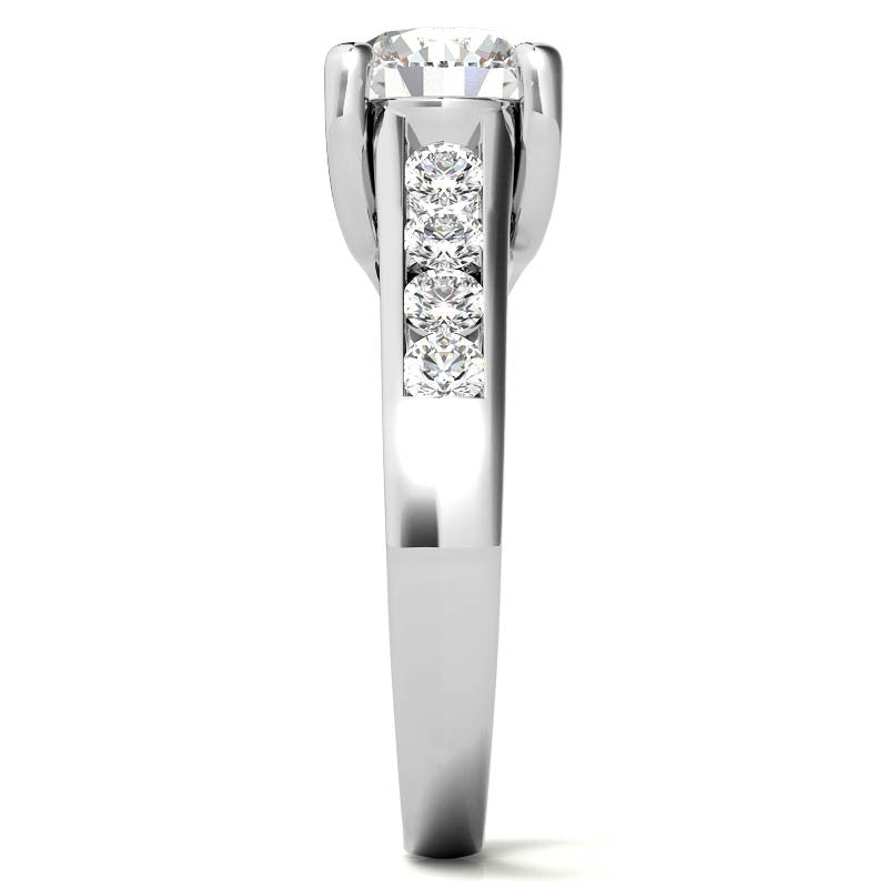 Channel Trellis Moissanite Engagement Ring