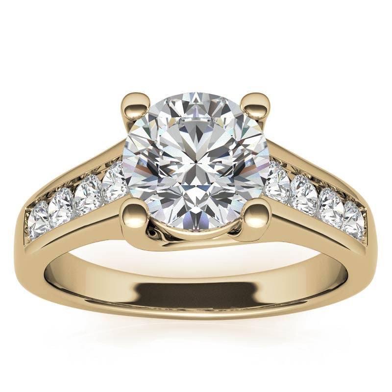 Channel Trellis Moissanite Engagement Ring
