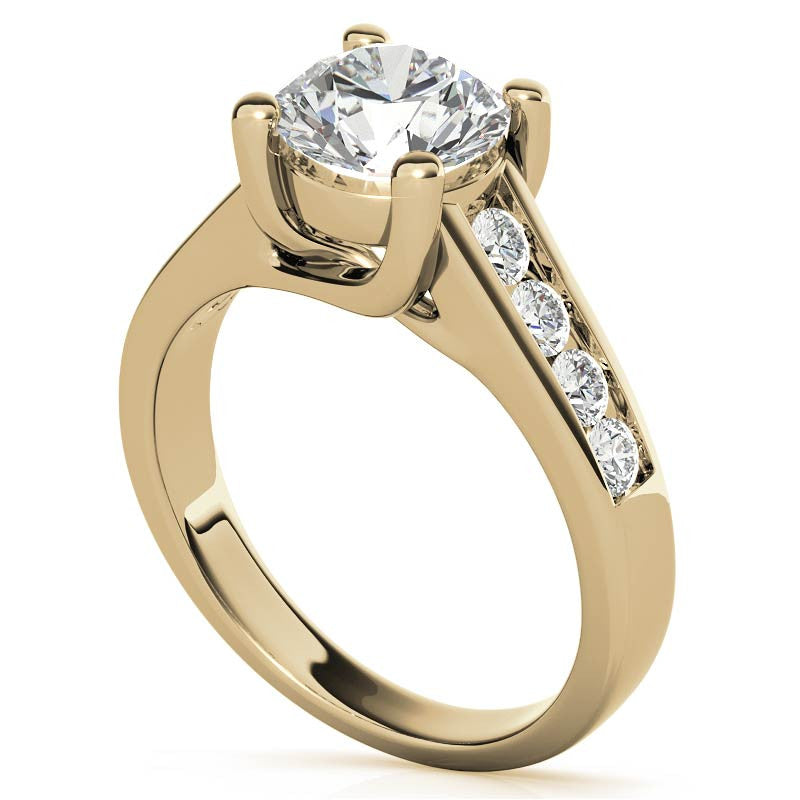 Channel Trellis Moissanite Engagement Ring