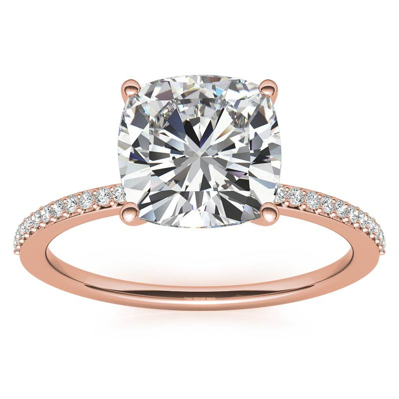 Cushion Moissanite Petite Engagement Ring