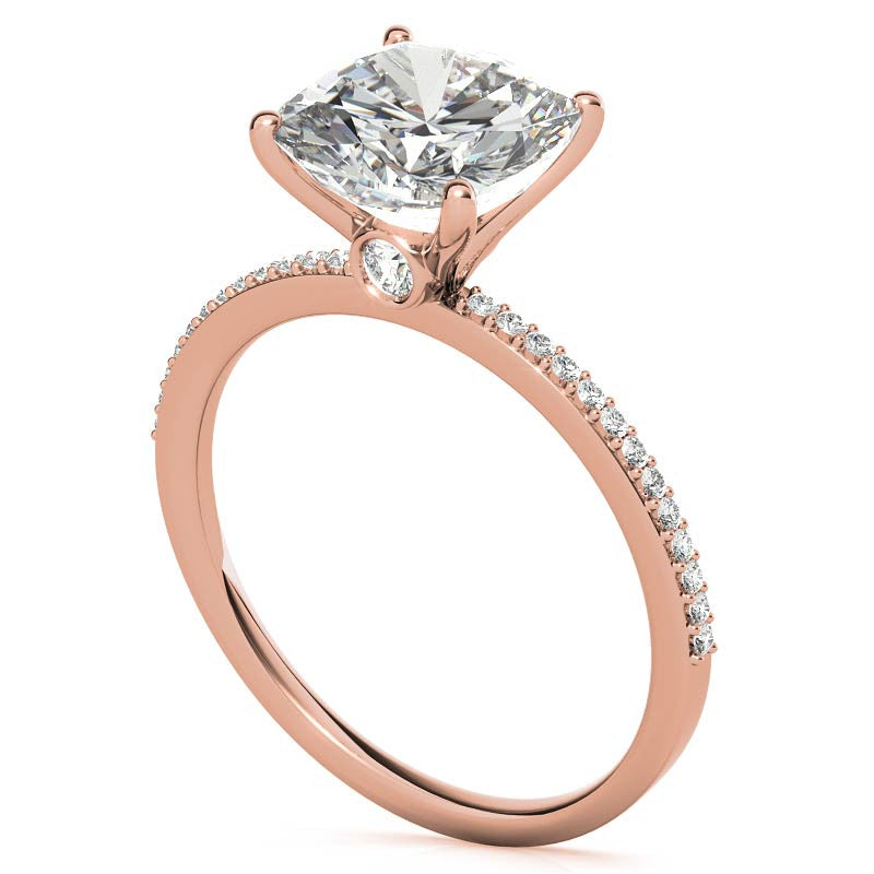 Cushion Moissanite Petite Engagement Ring