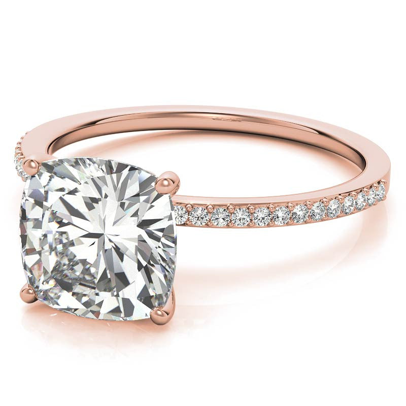 Cushion Moissanite Petite Engagement Ring