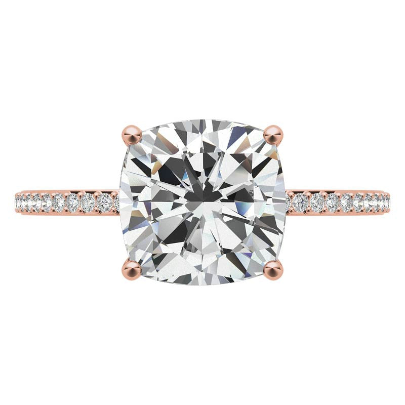Cushion Moissanite Petite Engagement Ring
