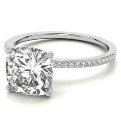 Cushion Moissanite Petite Engagement Ring
