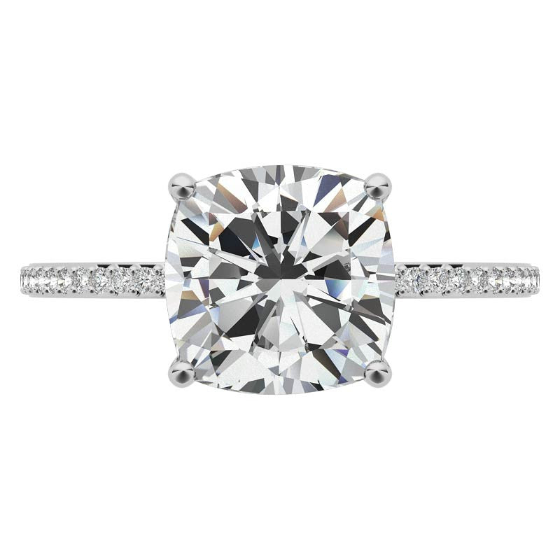 Cushion Moissanite Petite Engagement Ring