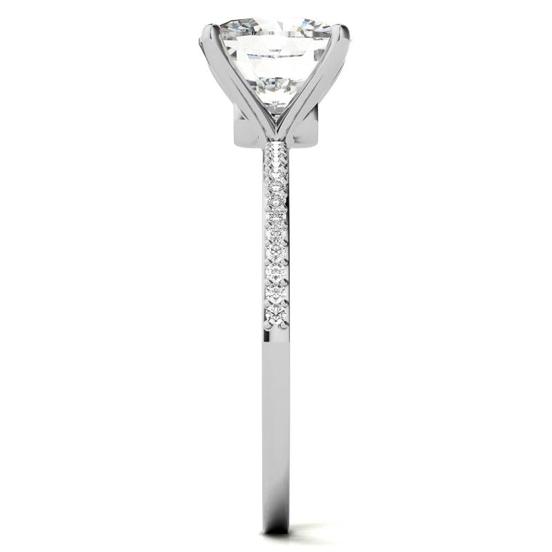 Cushion Moissanite Petite Engagement Ring
