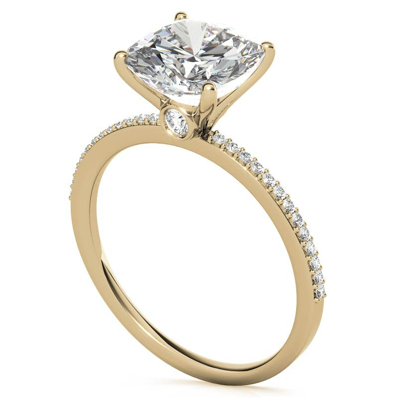 Cushion Moissanite Petite Engagement Ring