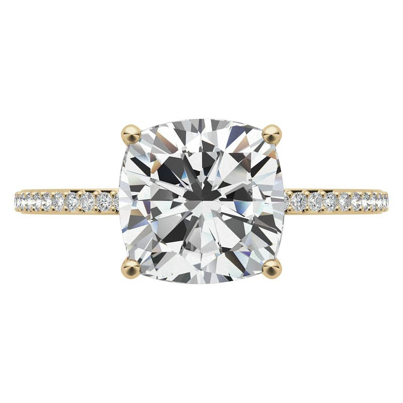 Cushion Moissanite Petite Engagement Ring