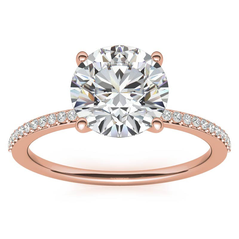 Round Moissanite Petite Engagement Ring