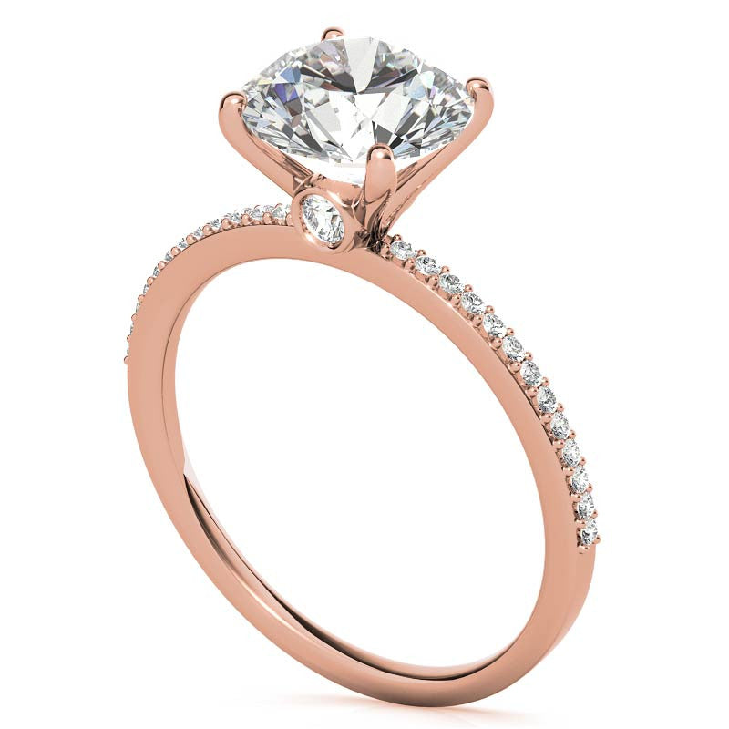 Round Moissanite Petite Engagement Ring