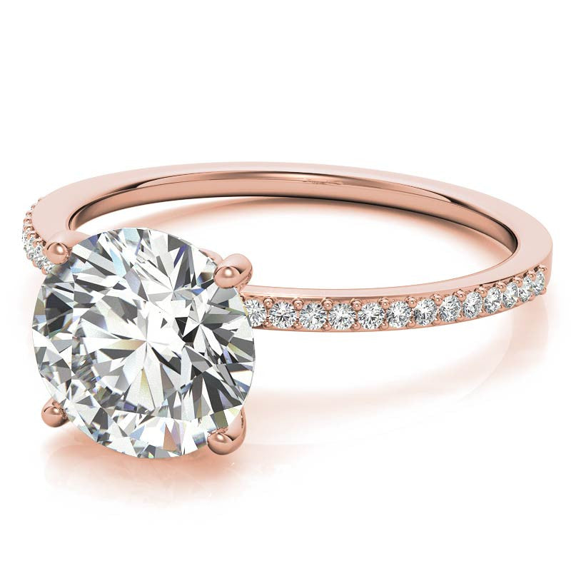 Round Moissanite Petite Engagement Ring