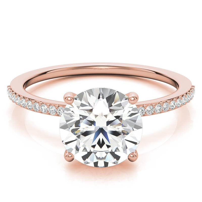Round Moissanite Petite Engagement Ring