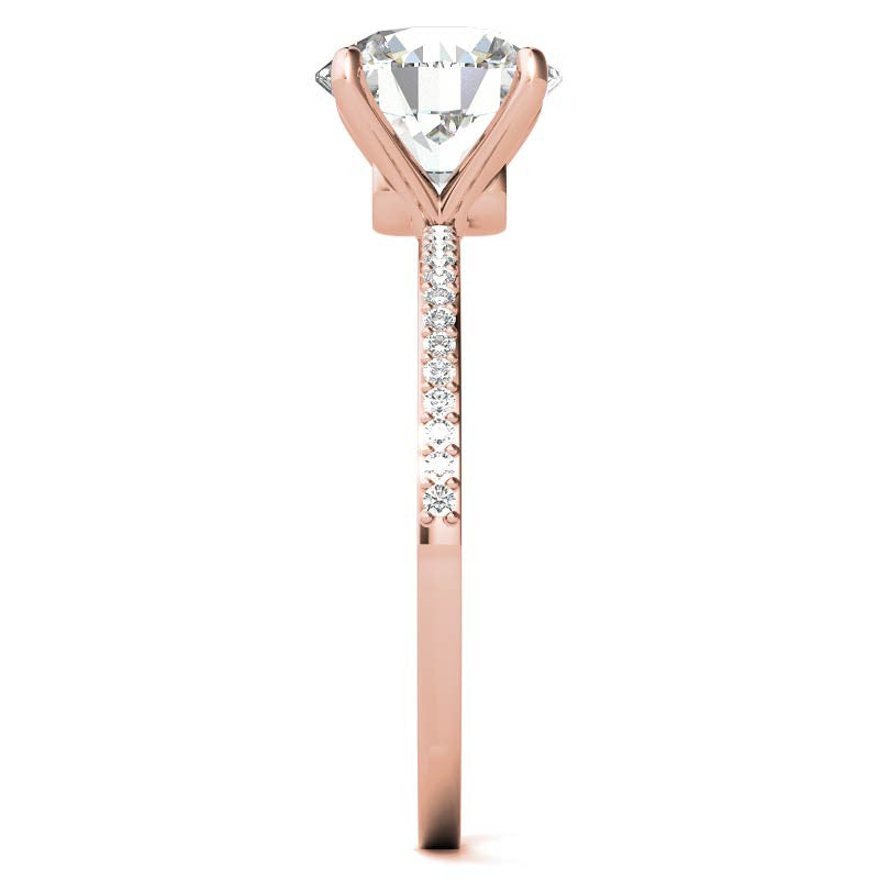 Round Moissanite Petite Engagement Ring