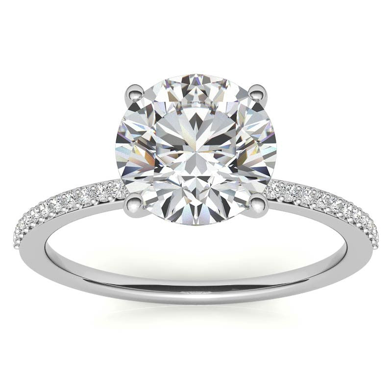 Round Moissanite Petite Engagement Ring