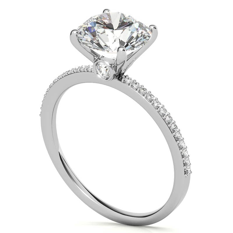 Round Moissanite Petite Engagement Ring