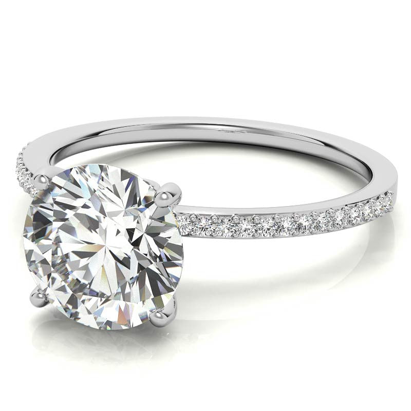 Round Moissanite Petite Engagement Ring