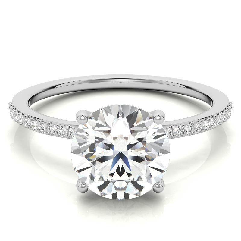 Round Moissanite Petite Engagement Ring
