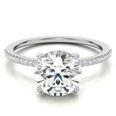 Round Moissanite Petite Engagement Ring