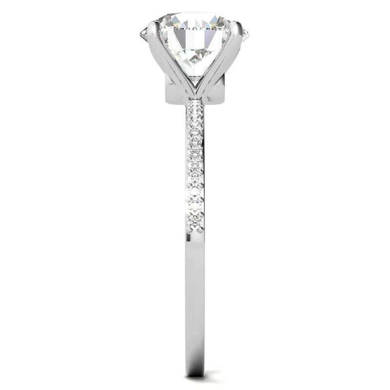 Round Moissanite Petite Engagement Ring