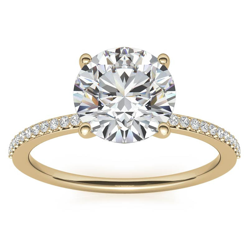 Round Moissanite Petite Engagement Ring