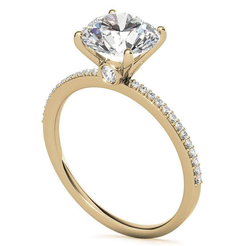 Round Moissanite Petite Engagement Ring