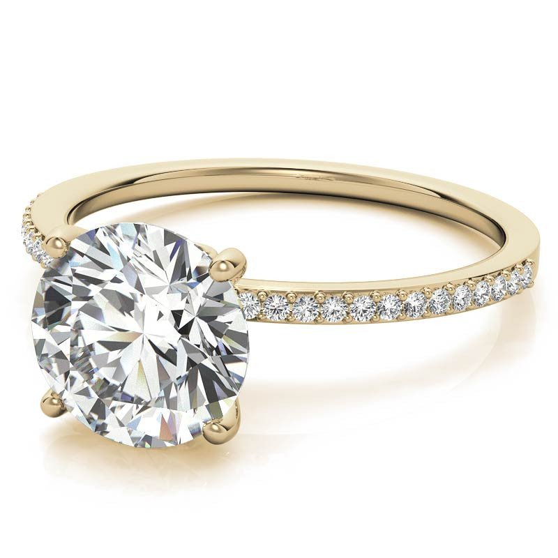 Round Moissanite Petite Engagement Ring