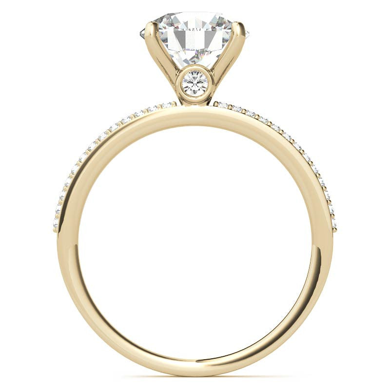 Round Moissanite Petite Engagement Ring
