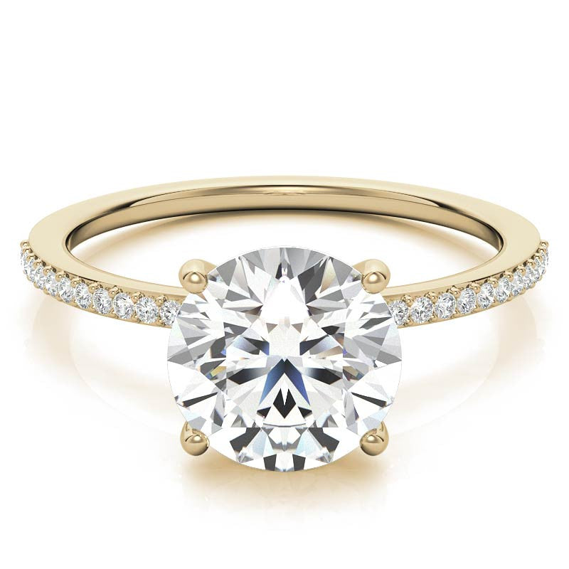 Round Moissanite Petite Engagement Ring