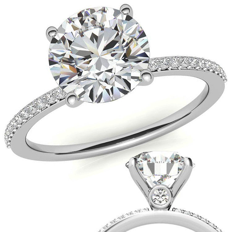 Round Moissanite Petite Engagement Ring