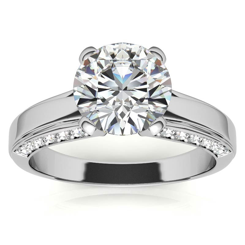 Round Brilliant Moissanite Engagement Ring