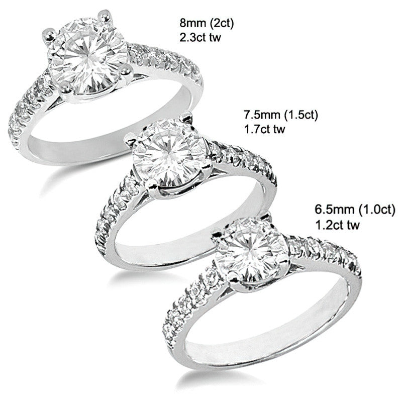 Round Trellis Moissanite Engagement Ring