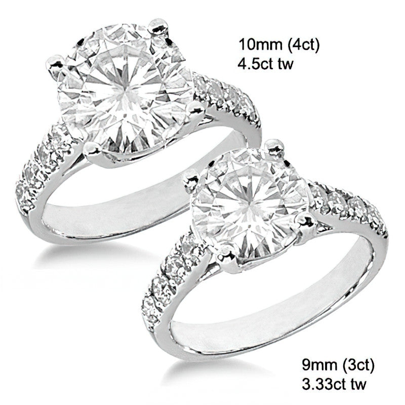 Round Trellis Moissanite Engagement Ring