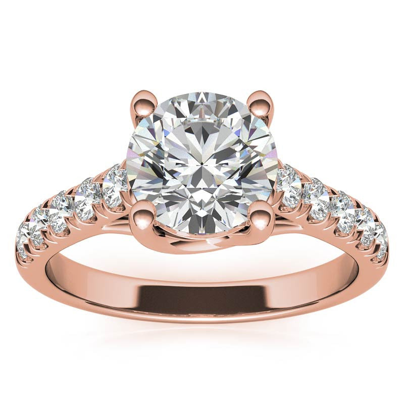 Round Trellis Moissanite Engagement Ring