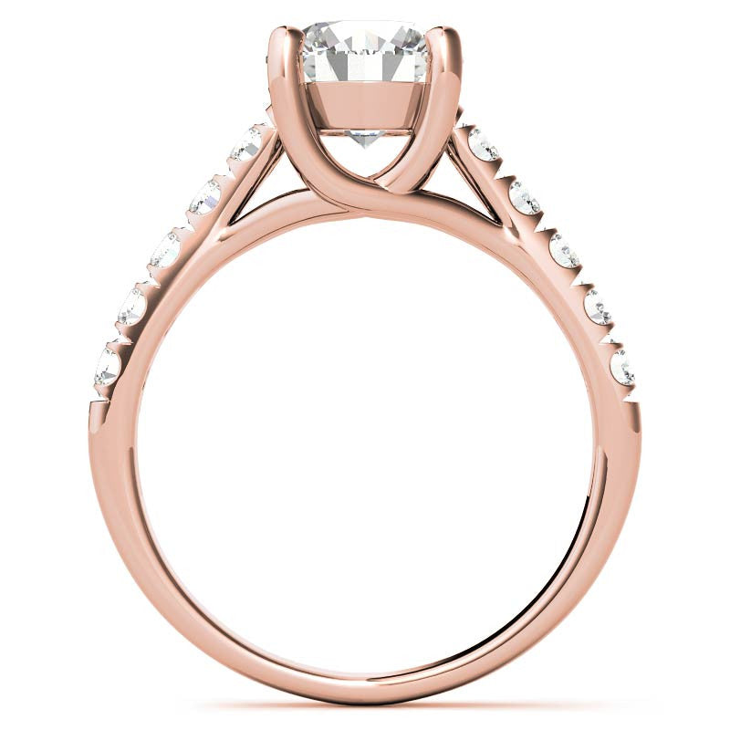 Round Trellis Moissanite Engagement Ring