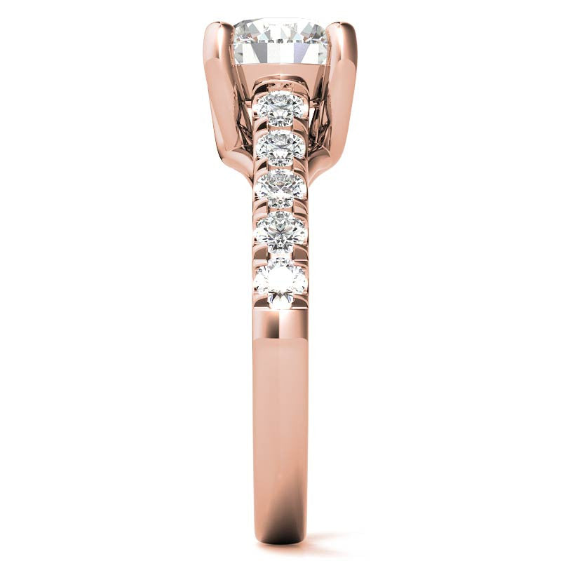 Round Trellis Moissanite Engagement Ring