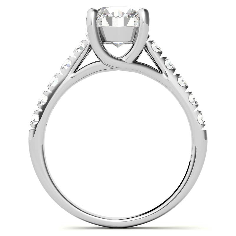Round Trellis Moissanite Engagement Ring