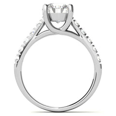 Round Trellis Moissanite Engagement Ring