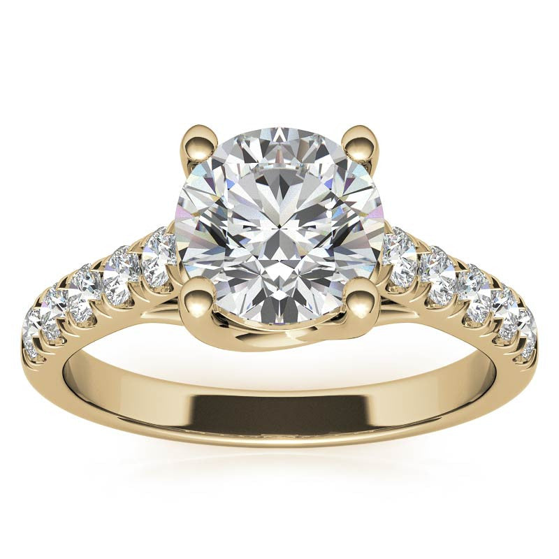Round Trellis Moissanite Engagement Ring