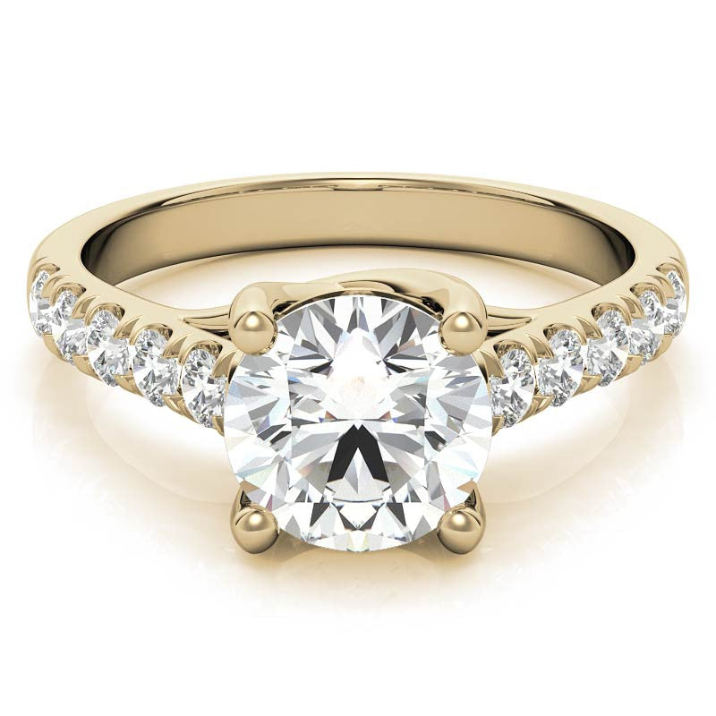 Round Trellis Moissanite Engagement Ring