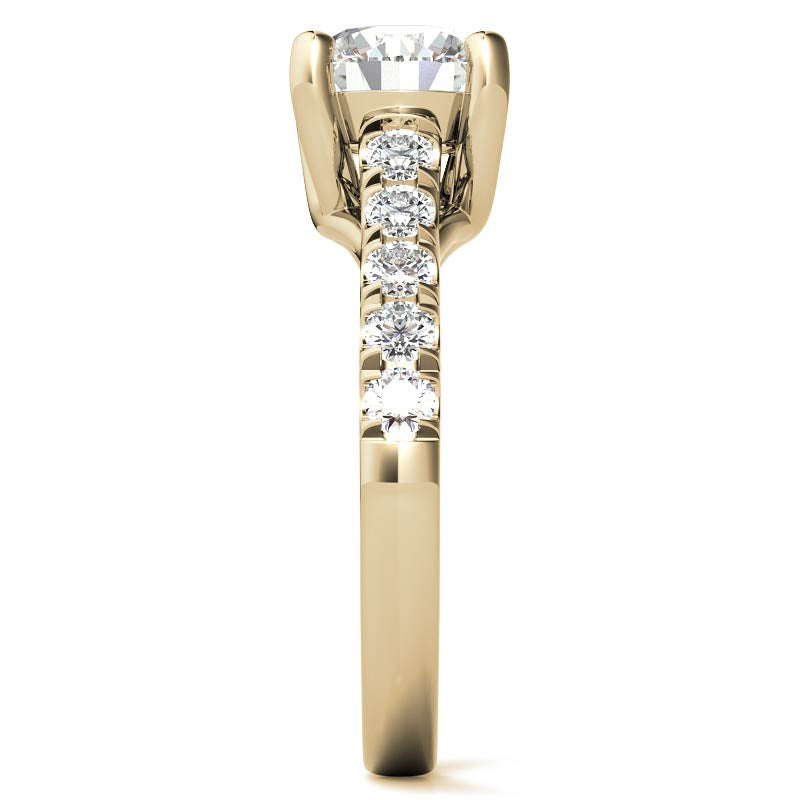 Round Trellis Moissanite Engagement Ring