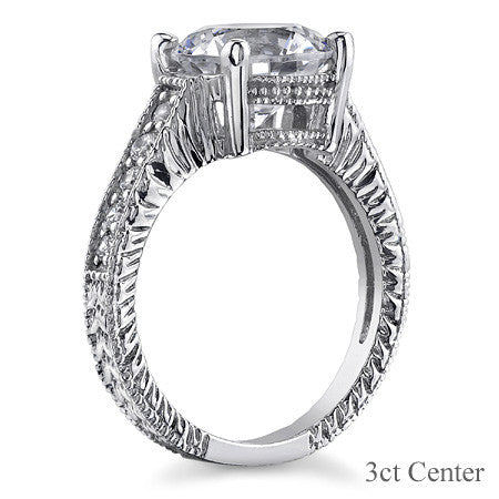 Round Antique Moissanite Engagement Ring