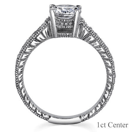 Round Antique Moissanite Engagement Ring