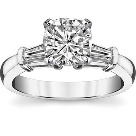 Baguette Moissanite Engagement Ring Setting 0.36ct