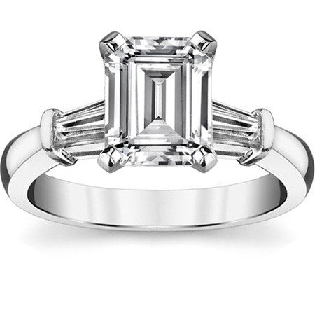 Baguette Moissanite Engagement Ring Setting 0.36ct