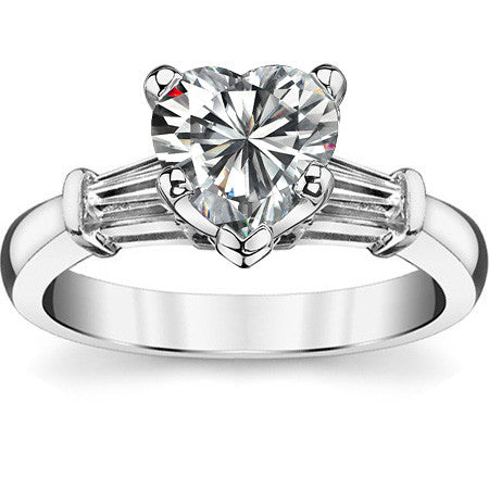 Baguette Moissanite Engagement Ring Setting 0.36ct