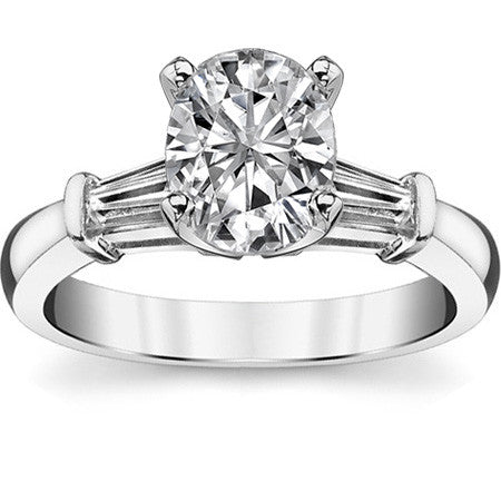 Baguette Moissanite Engagement Ring Setting 0.36ct